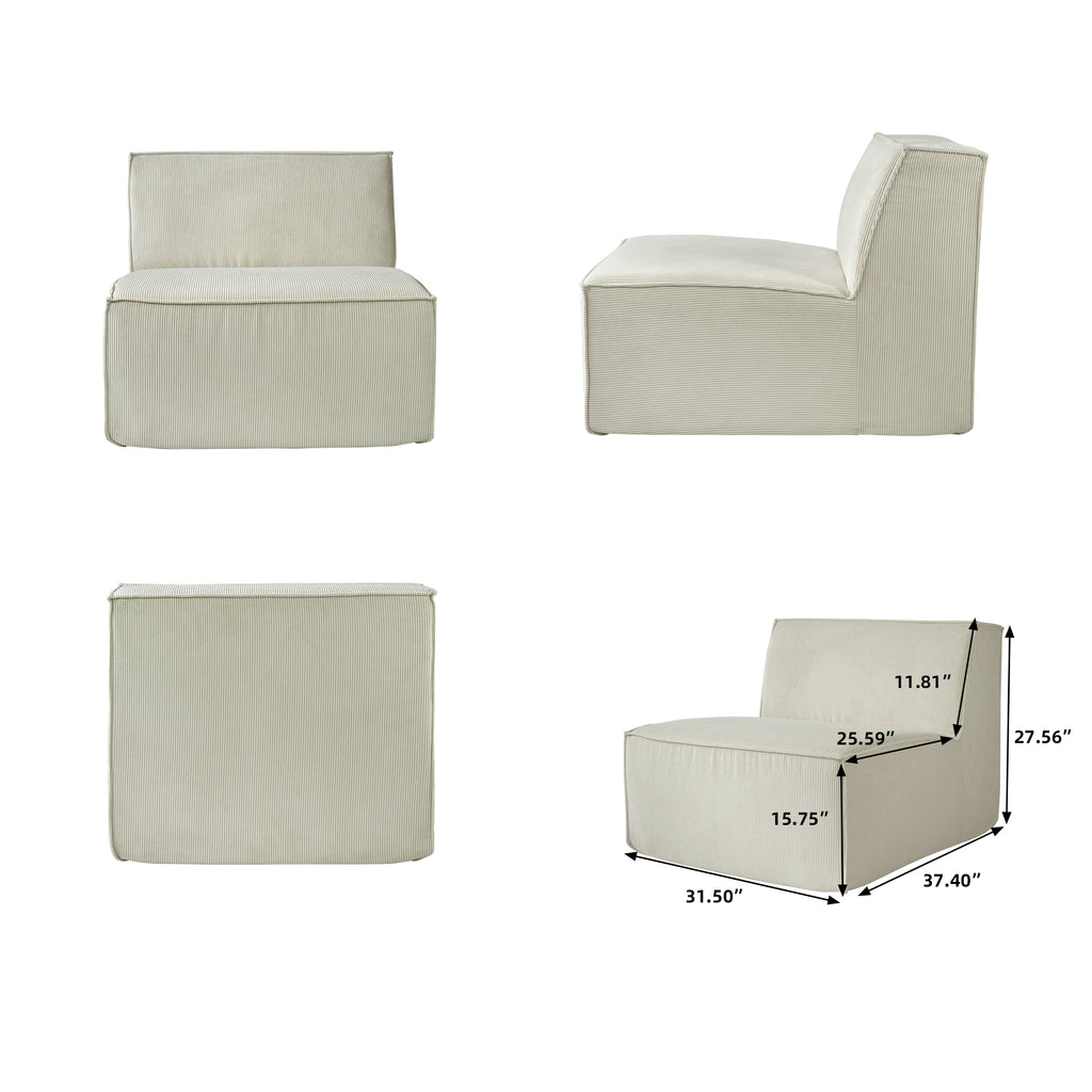 Boneless Modular Armless Chair