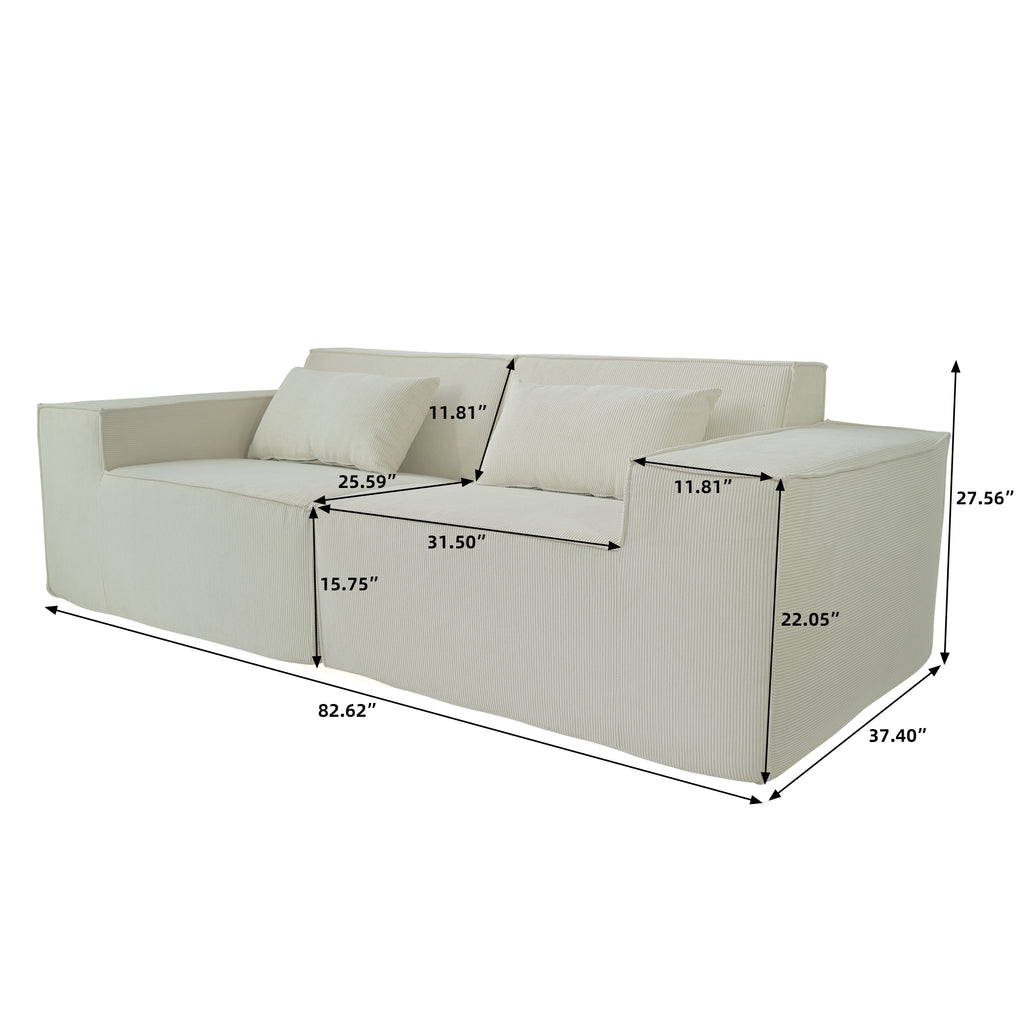 Boneless Modular Loveseat Sofa