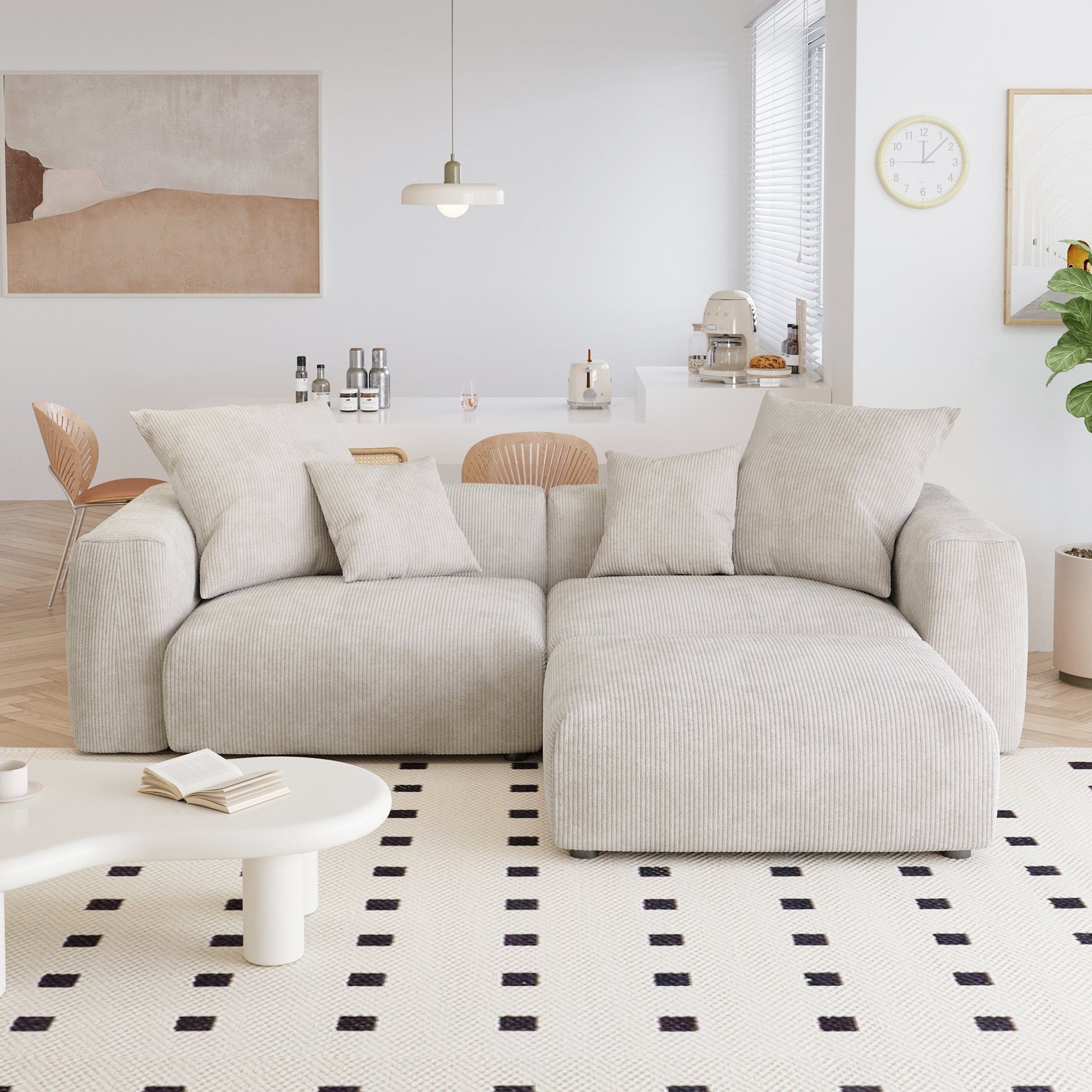 Boneless 3-Piece Modular Sofa