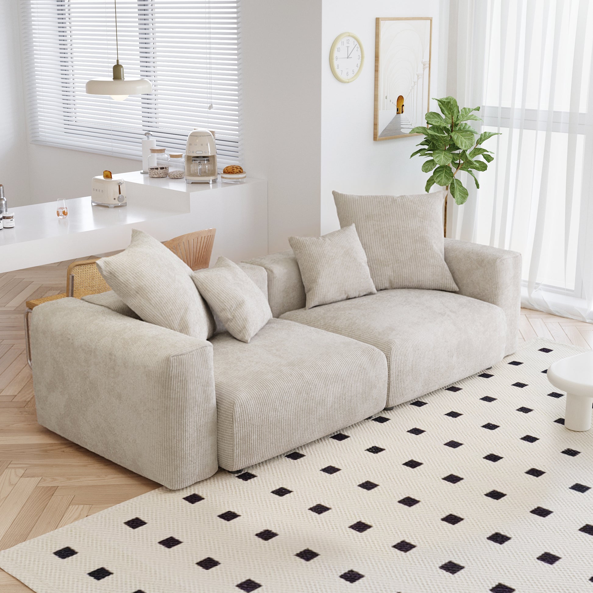 Boneless 3-Piece Modular Sofa